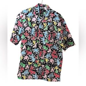 H&M Multicolor Graphic Casual Button Down Shirt